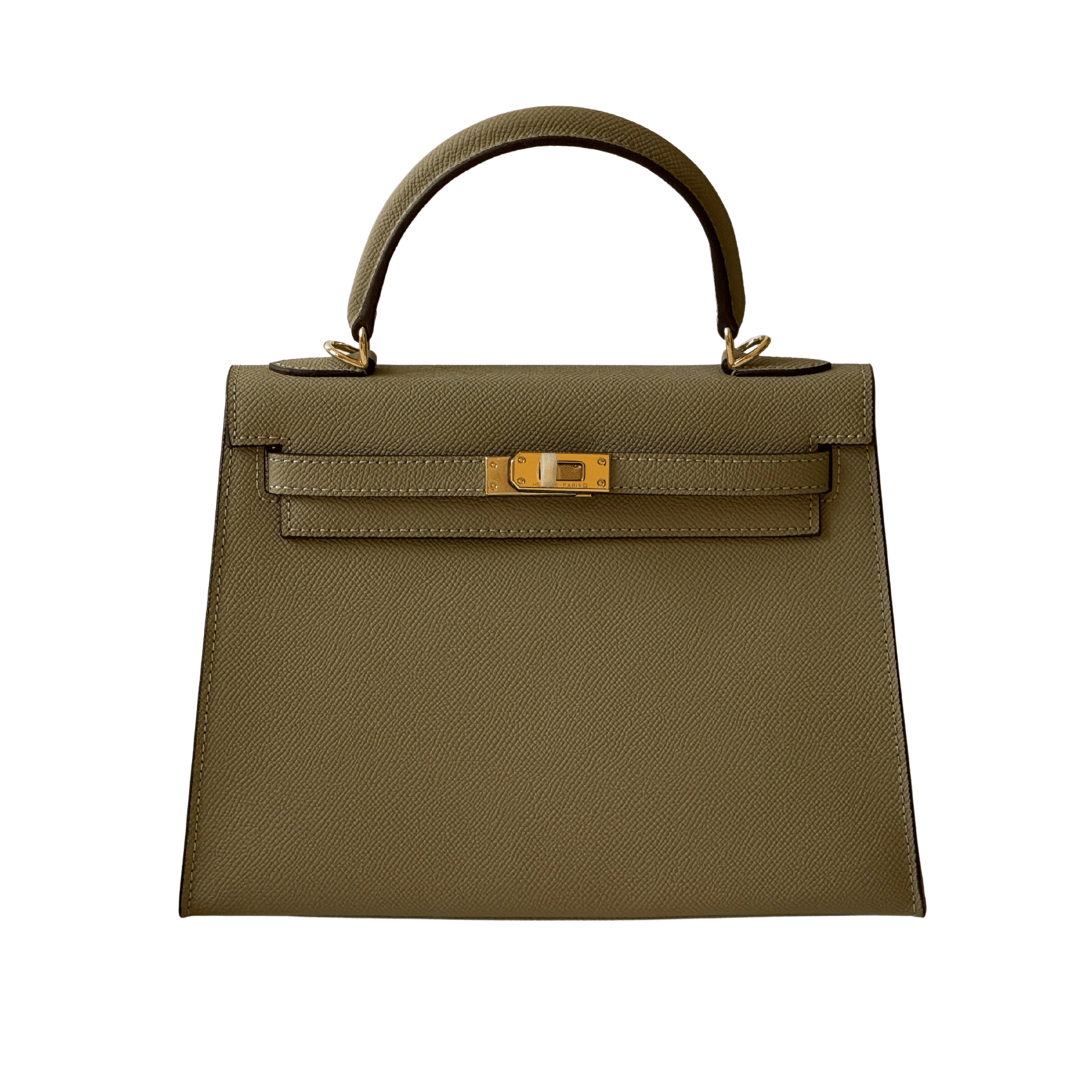 Modern Structured Top-Handle Mini Olive Green Bag