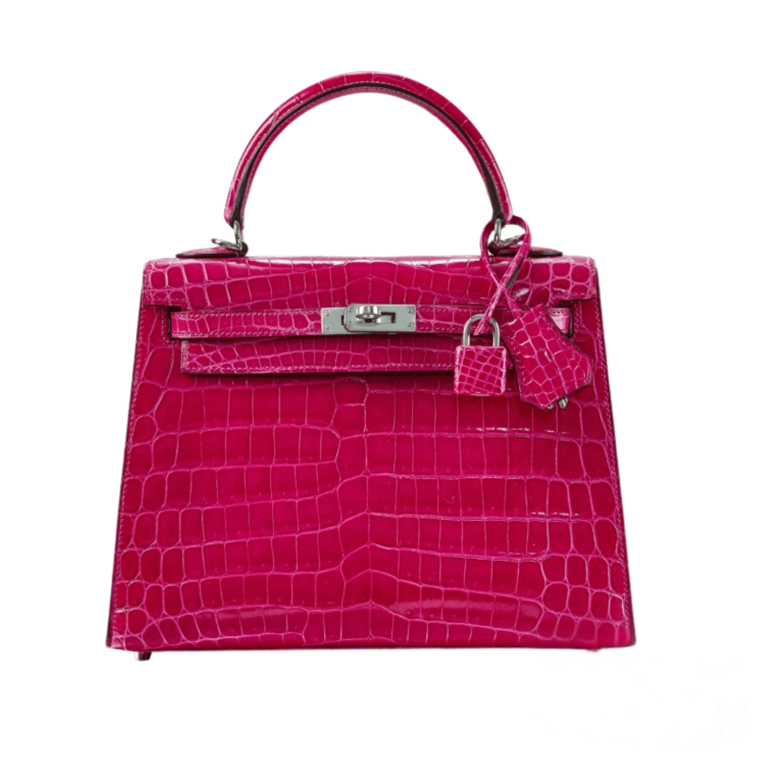 Detailed Structured Top-Handle Croc Bag