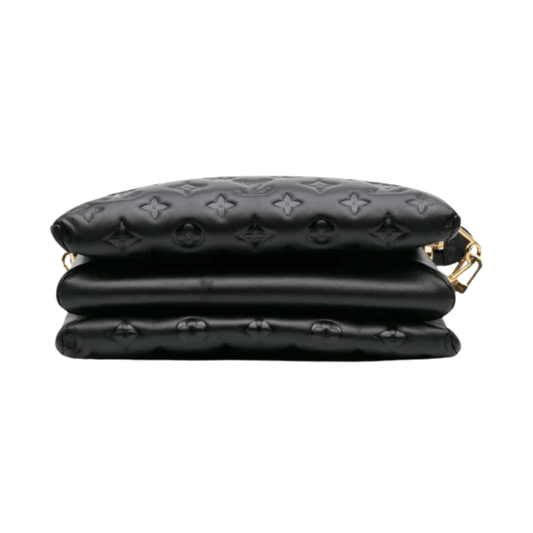 Minimal-Luxe Coussin Black Puffy Lambskin Leather Bag - view 2