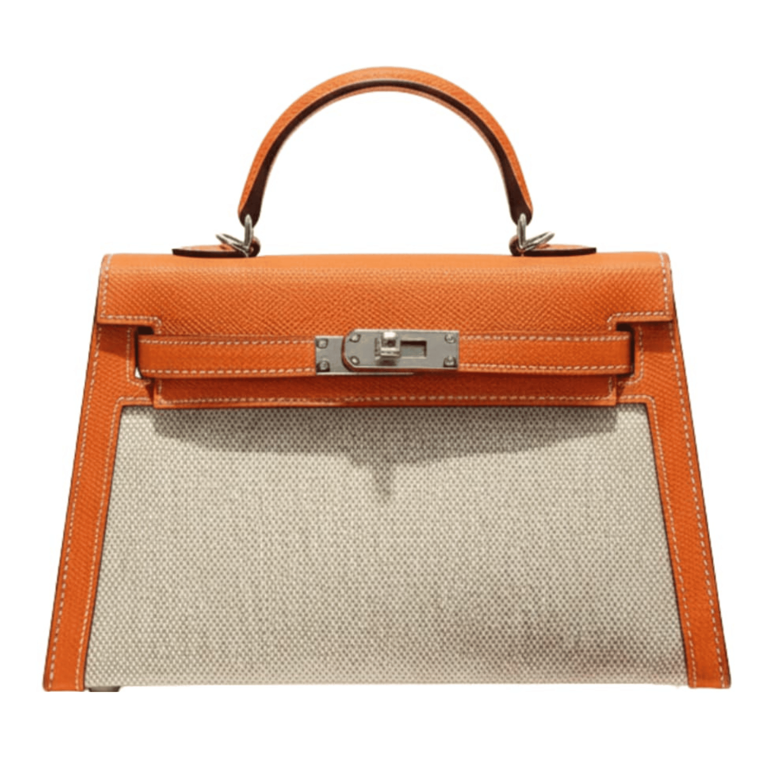 Minimal-Luxe Structured Top-Handle in Orange Leather Bag