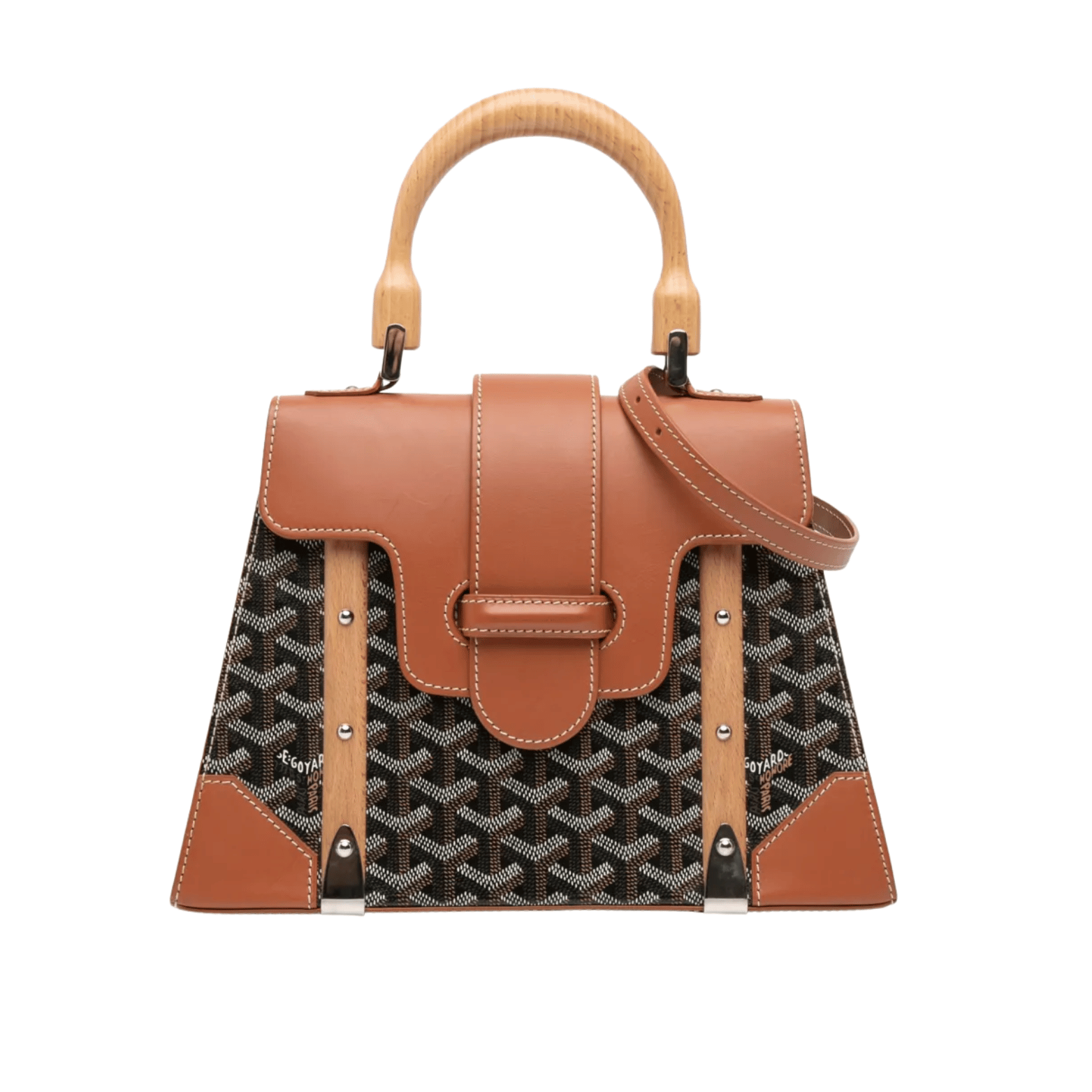 Clean-Finish Structured Mini Structuré Black Tan Bag