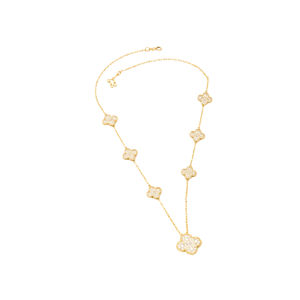 Everyday-Luxe Diamond Clover Necklace Earrings Bracelet Ring Set