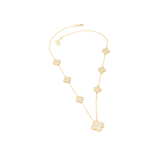 Everyday-Luxe Diamond Clover Necklace Earrings Bracelet Ring Set