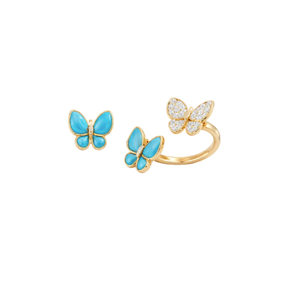 Statement Clover Motif Butterfly Set Gold 1 - view 2