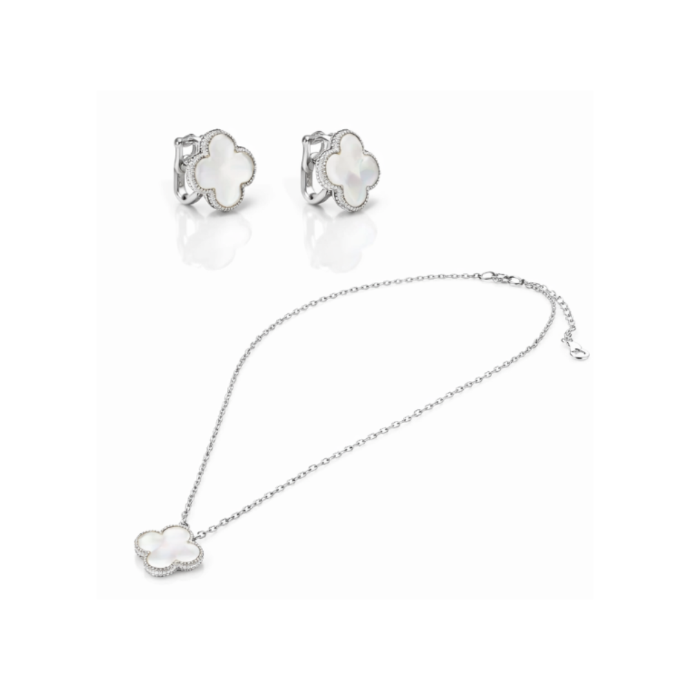 Modern Clover Motif White Clover Set