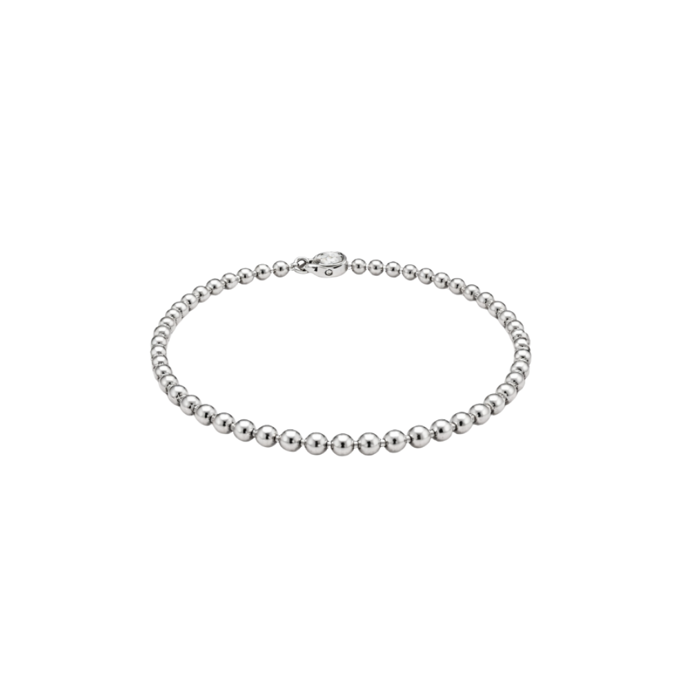Detailed Beaded Edge Beads Si Er Bracelet and Ring Set