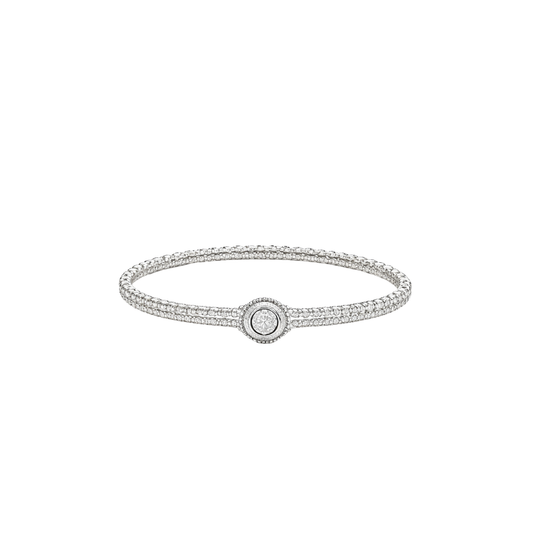 Dressy Diamond Motif Bracelet and Ring Set - view 2