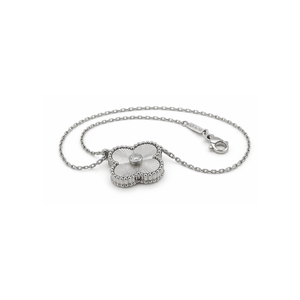 Timeless Guilloche Clover Pendant Necklace - view 2