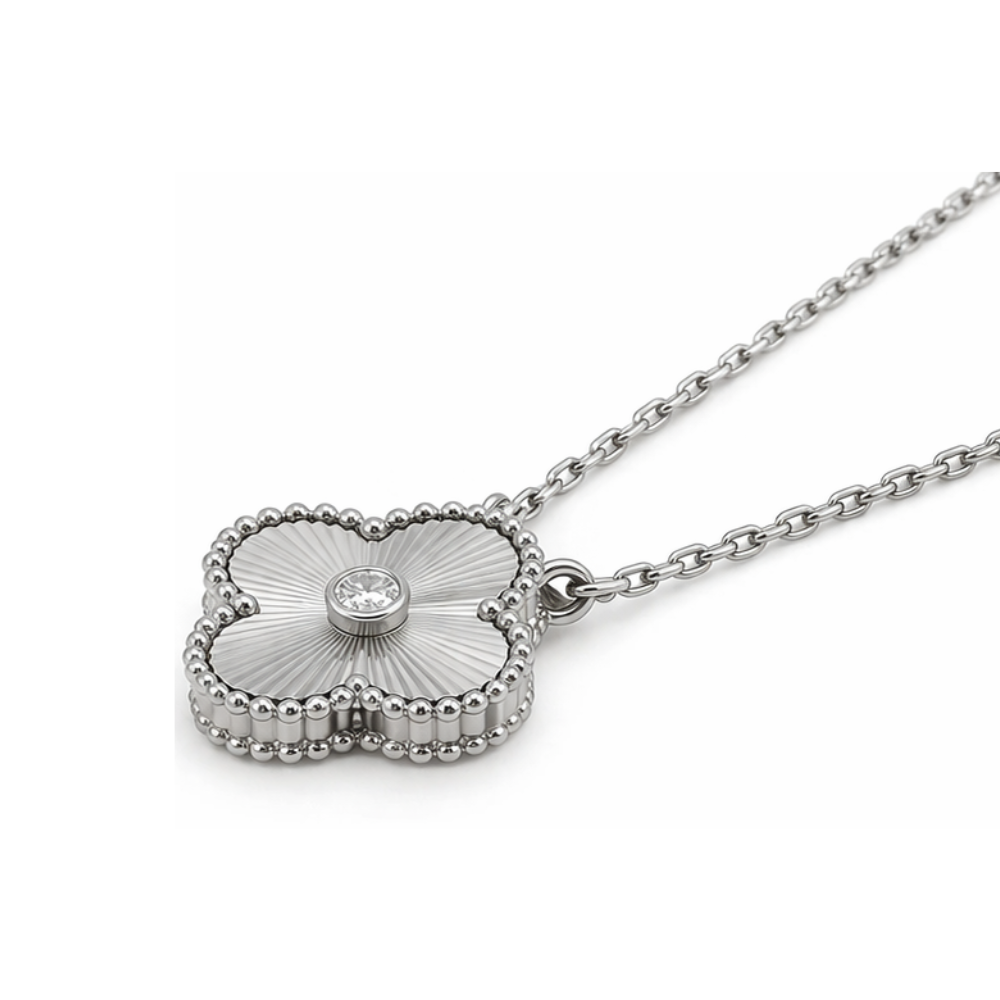 Timeless Guilloche Clover Pendant Necklace - view 3