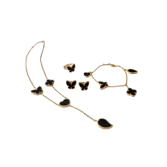 Polished Butterfly Heart Set Gold - view 2