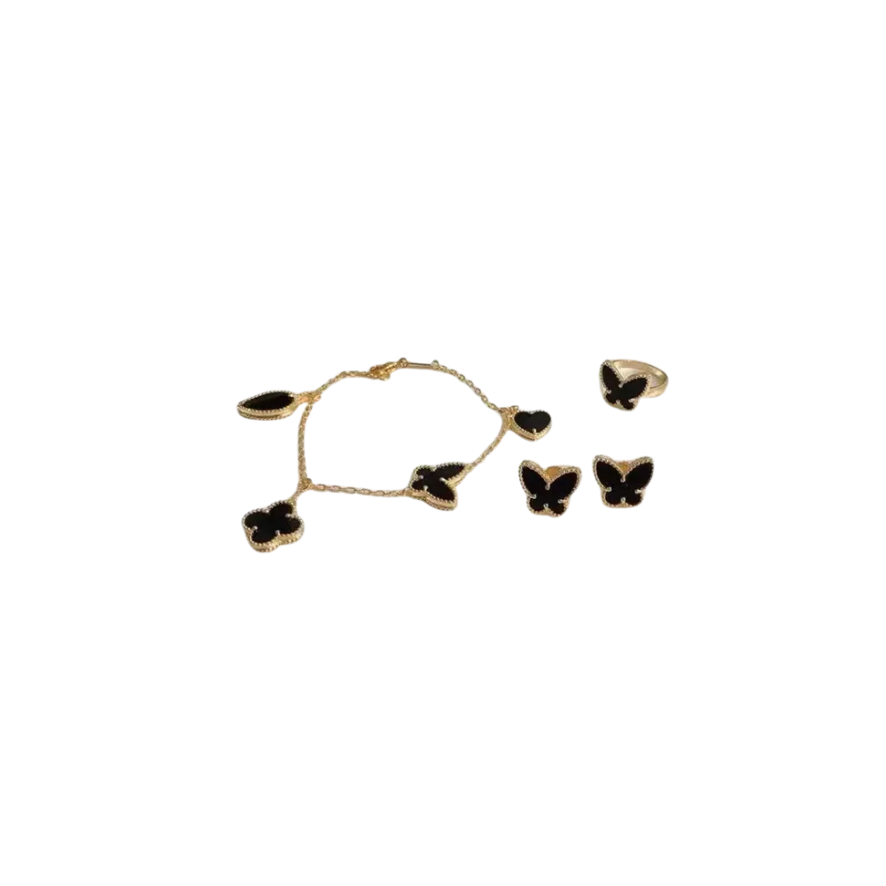 Polished Butterfly Heart Set Gold - view 3