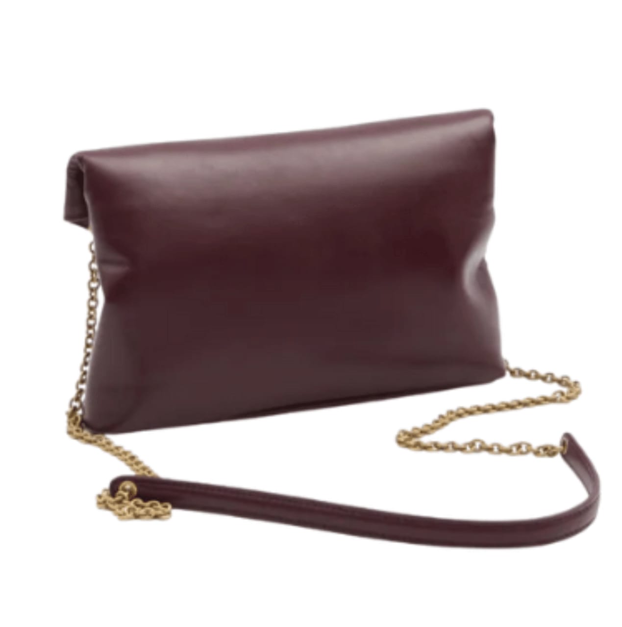 Sophisticated Envelope Chain Fl Chain Shoulder in Dark Ruby Calfskin Leather Bag - view 2