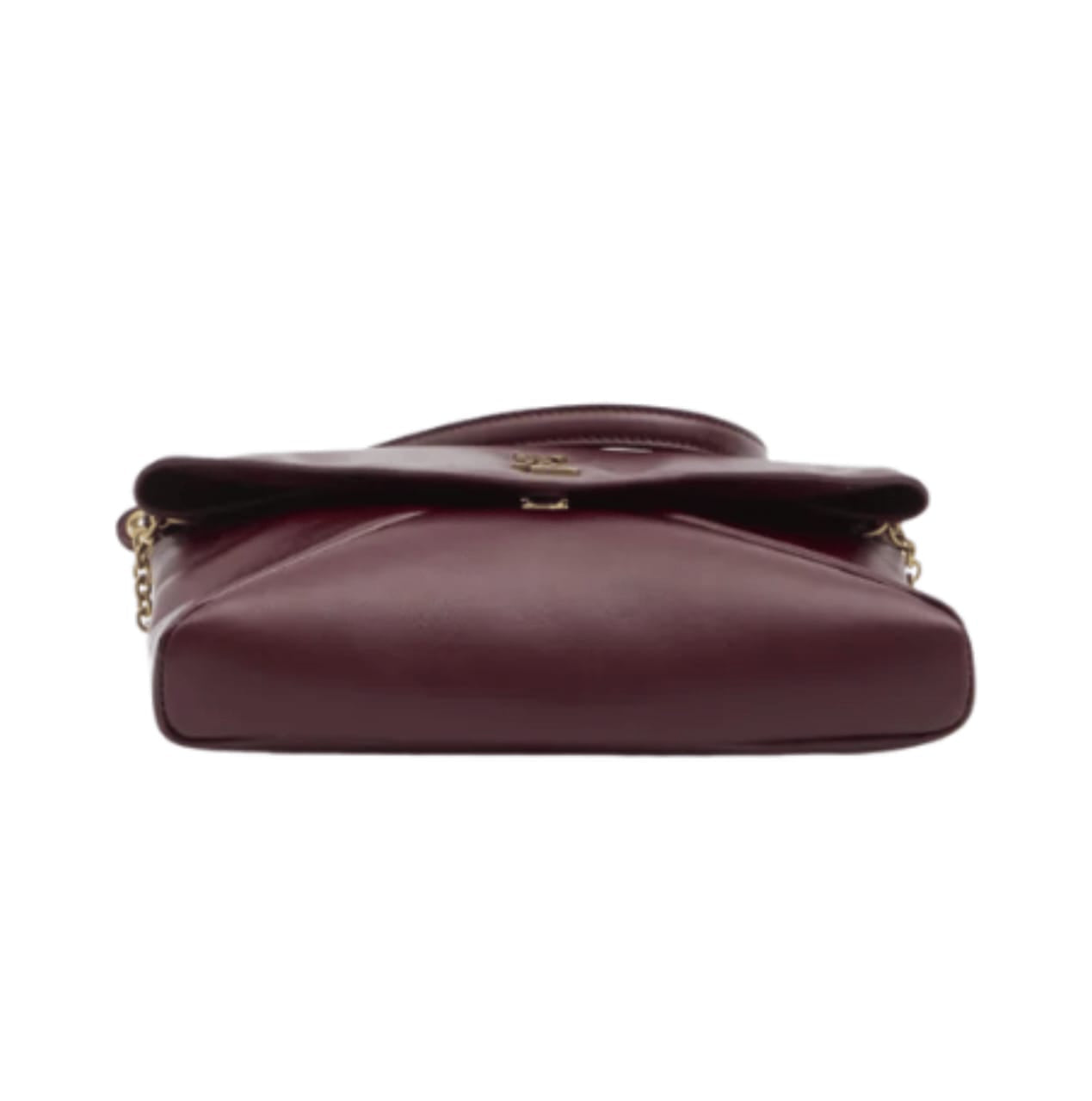 Sophisticated Envelope Chain Fl Chain Shoulder in Dark Ruby Calfskin Leather Bag - view 3