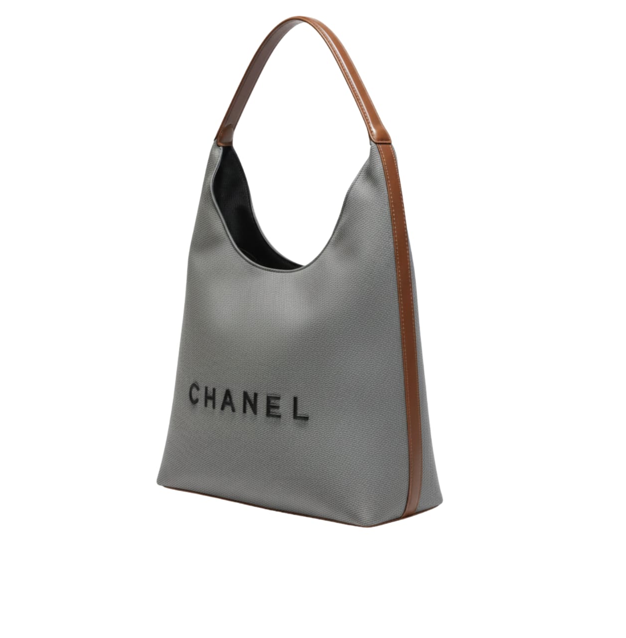 Detailed Deauville Canvas Tote with Brown Leather - view 2