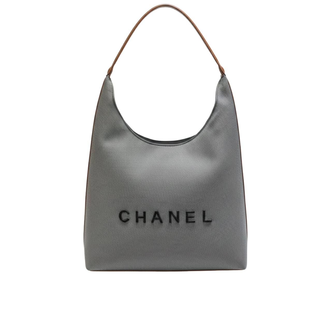 Detailed Deauville Canvas Tote with Brown Leather