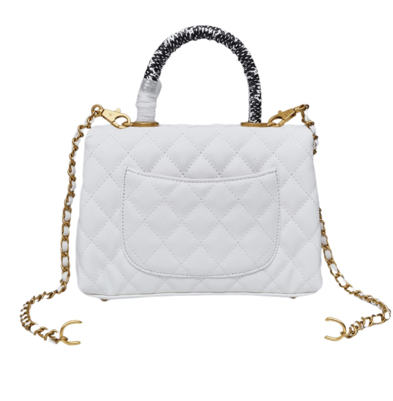 Clean-Finish Small Fl Top Handle Quilted Leather Bag - view 2