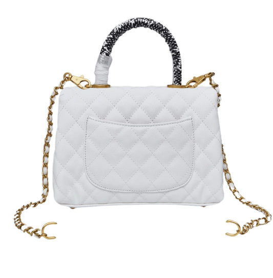 Clean-Finish Small Fl Top Handle Quilted Leather Bag - view 2