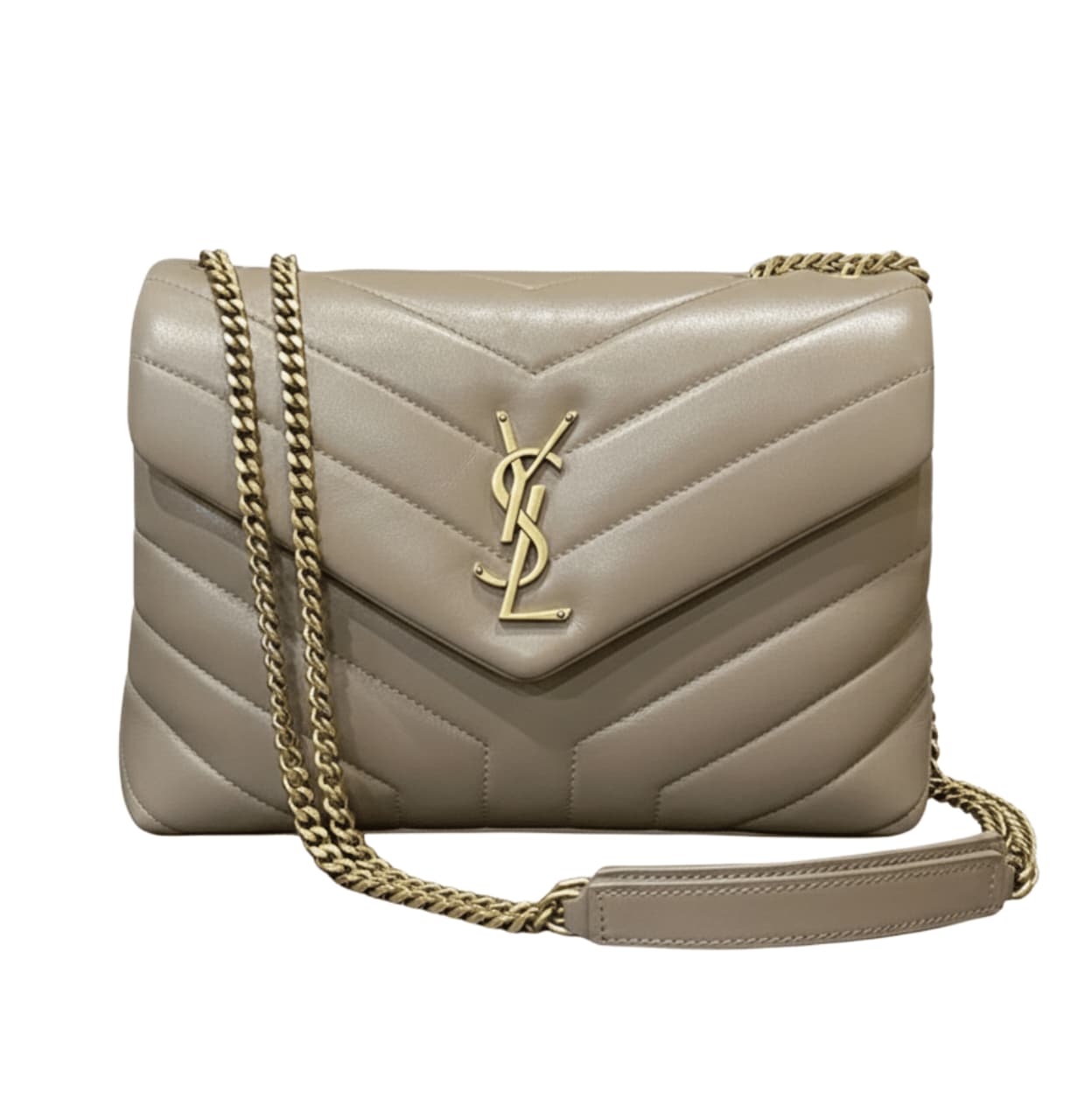 Everyday-Luxe Loulou Small Chain in Taupe or Beige Calfskin Leather Bag - view 2