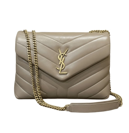 Everyday-Luxe Loulou Small Chain in Taupe or Beige Calfskin Leather Bag - view 2