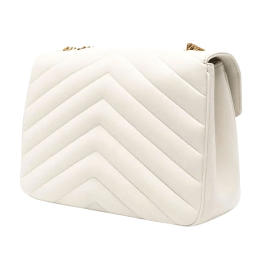 Timeless Loulou Shoulder in a Cream or White Color Bag - view 2