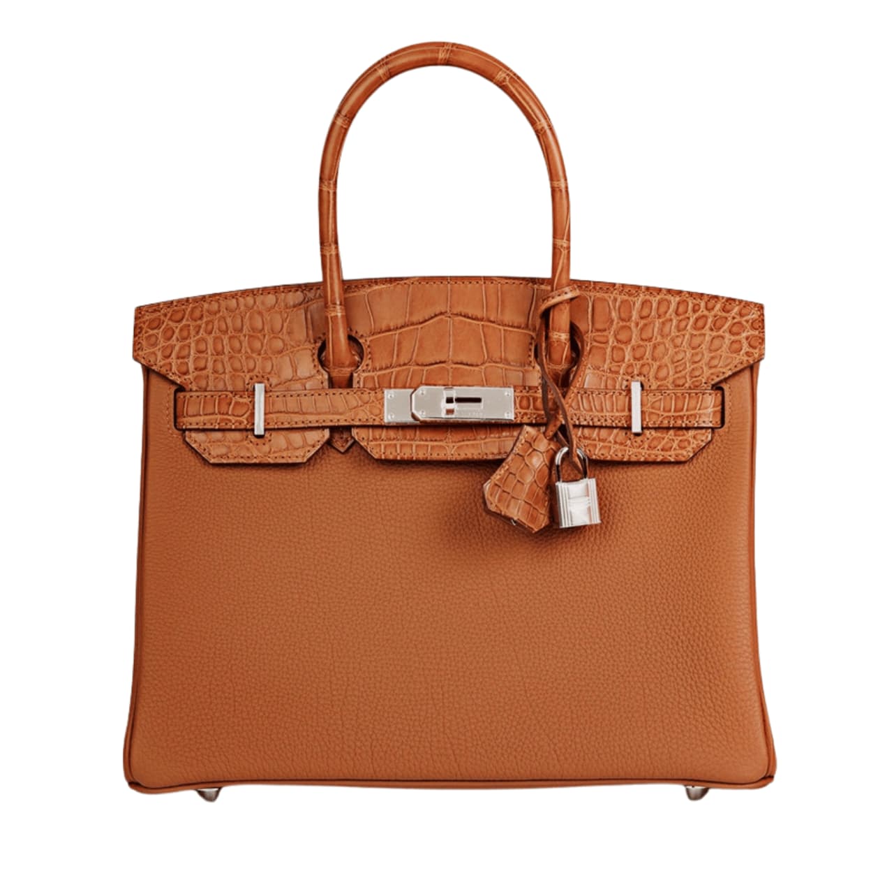Sharp Structured Carryall in Gold Togo Leather Bag