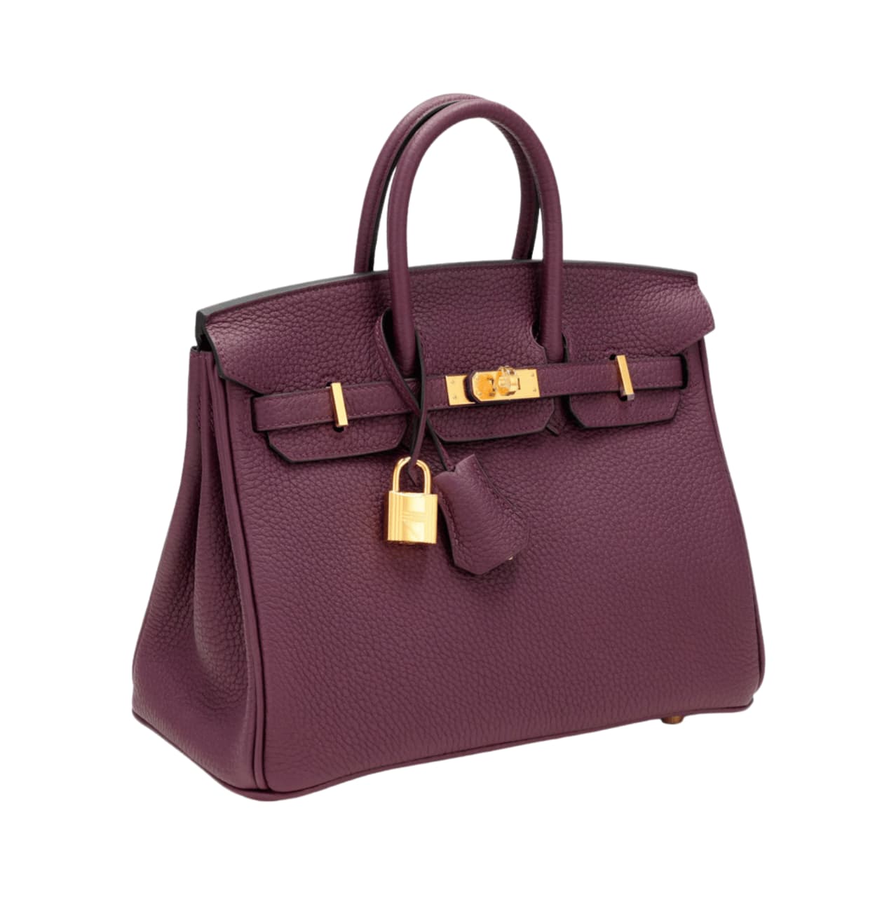 Elegant Structured Carryall Violet Togo Bag - view 3