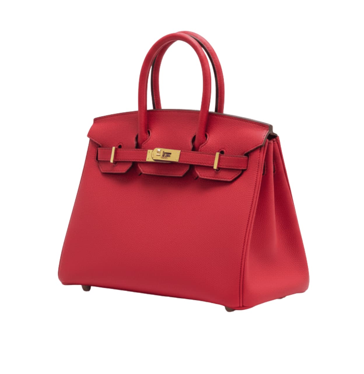 Premium-Look Structured Carryall 30 Handbag Red Epsom Leather - view 2