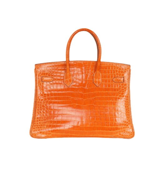 Statement Structured Carryall Orange Crocodile Skin Bag - view 2