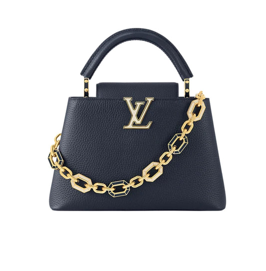 Modern Ć Ucines BB Navy Blue Taurillon Leather Bag