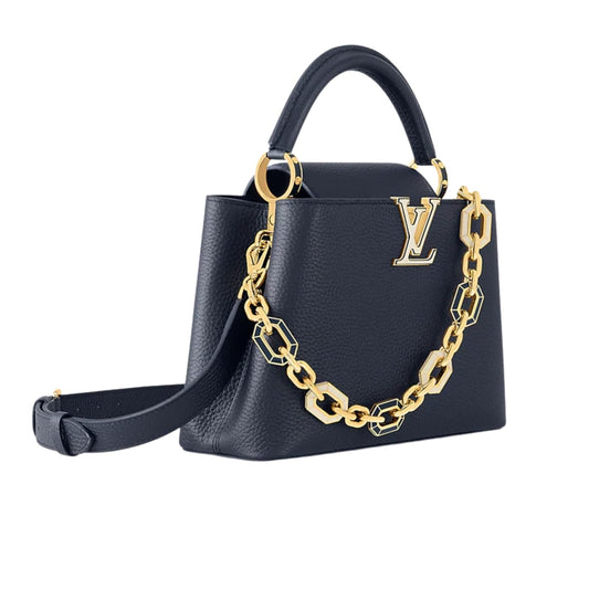 Modern Ć Ucines BB Navy Blue Taurillon Leather Bag - view 2