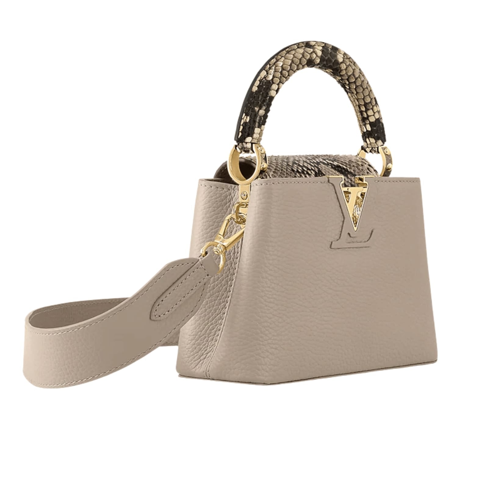 Polished Ć Ucines BB Galet Grey Taurillon Leather Bag - view 2