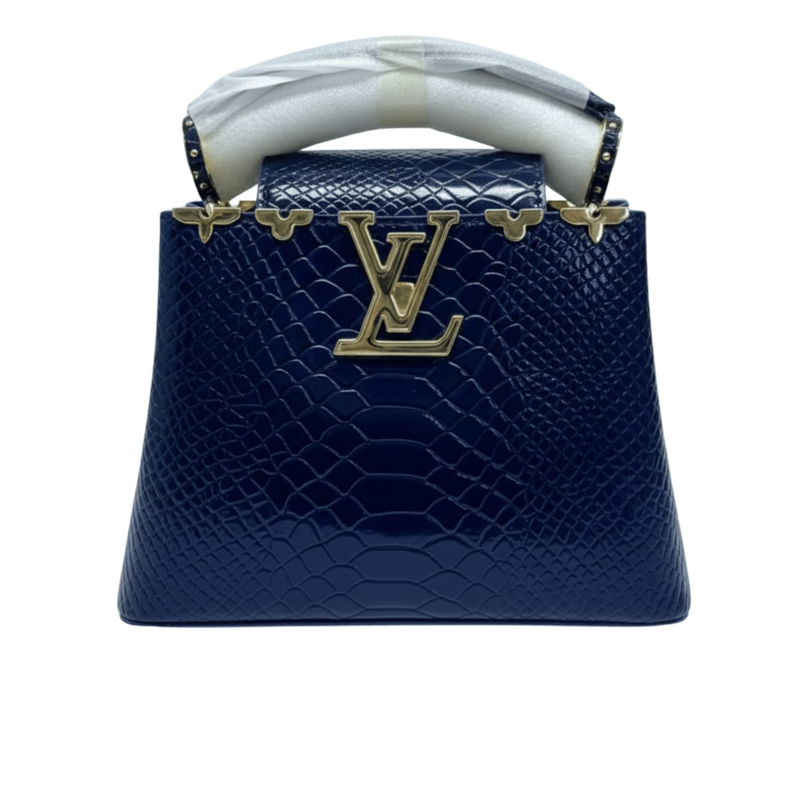 Everyday-Luxe Ć Ucines Navy Python Bag