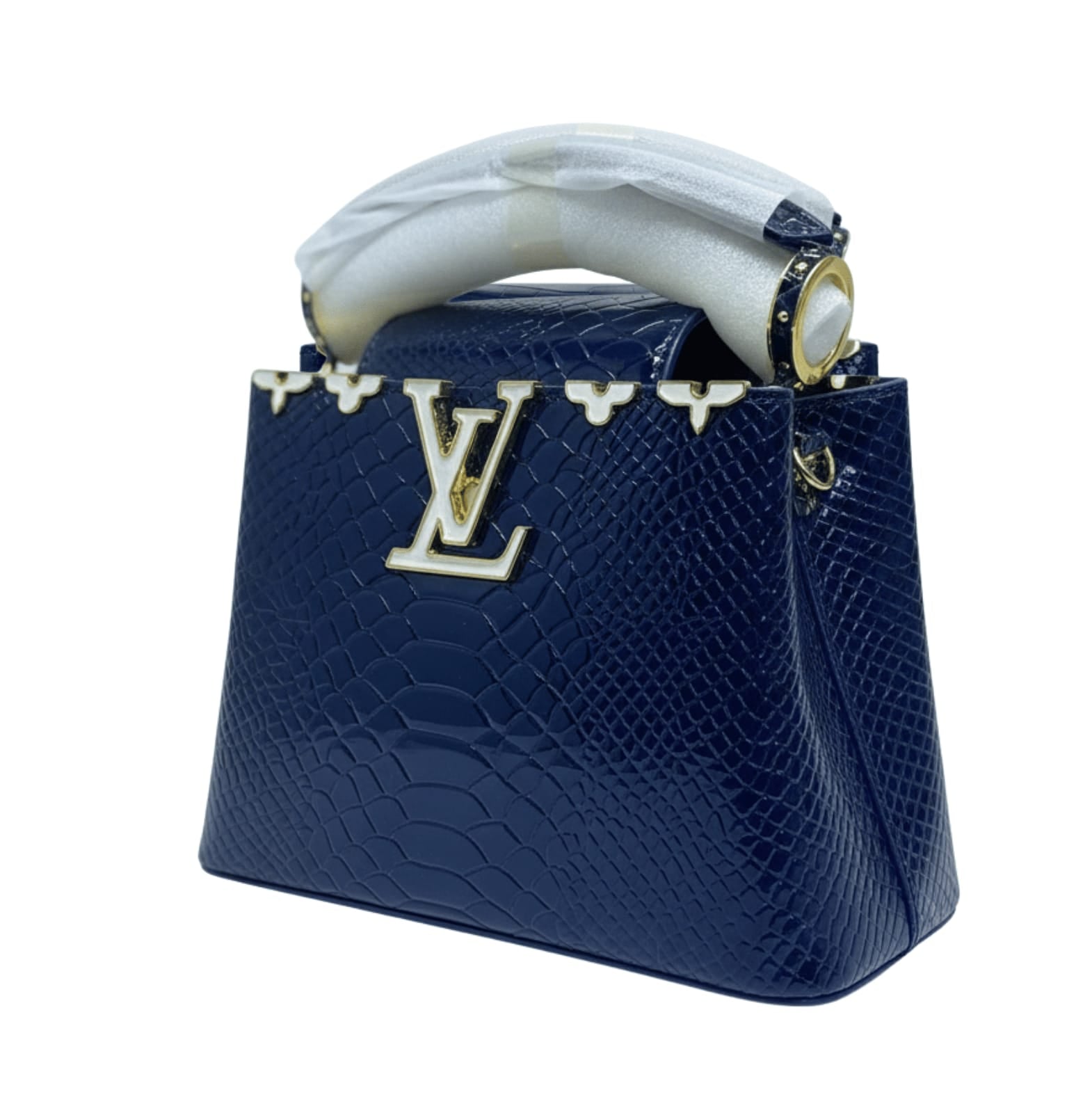 Everyday-Luxe Ć Ucines Navy Python Bag - view 2