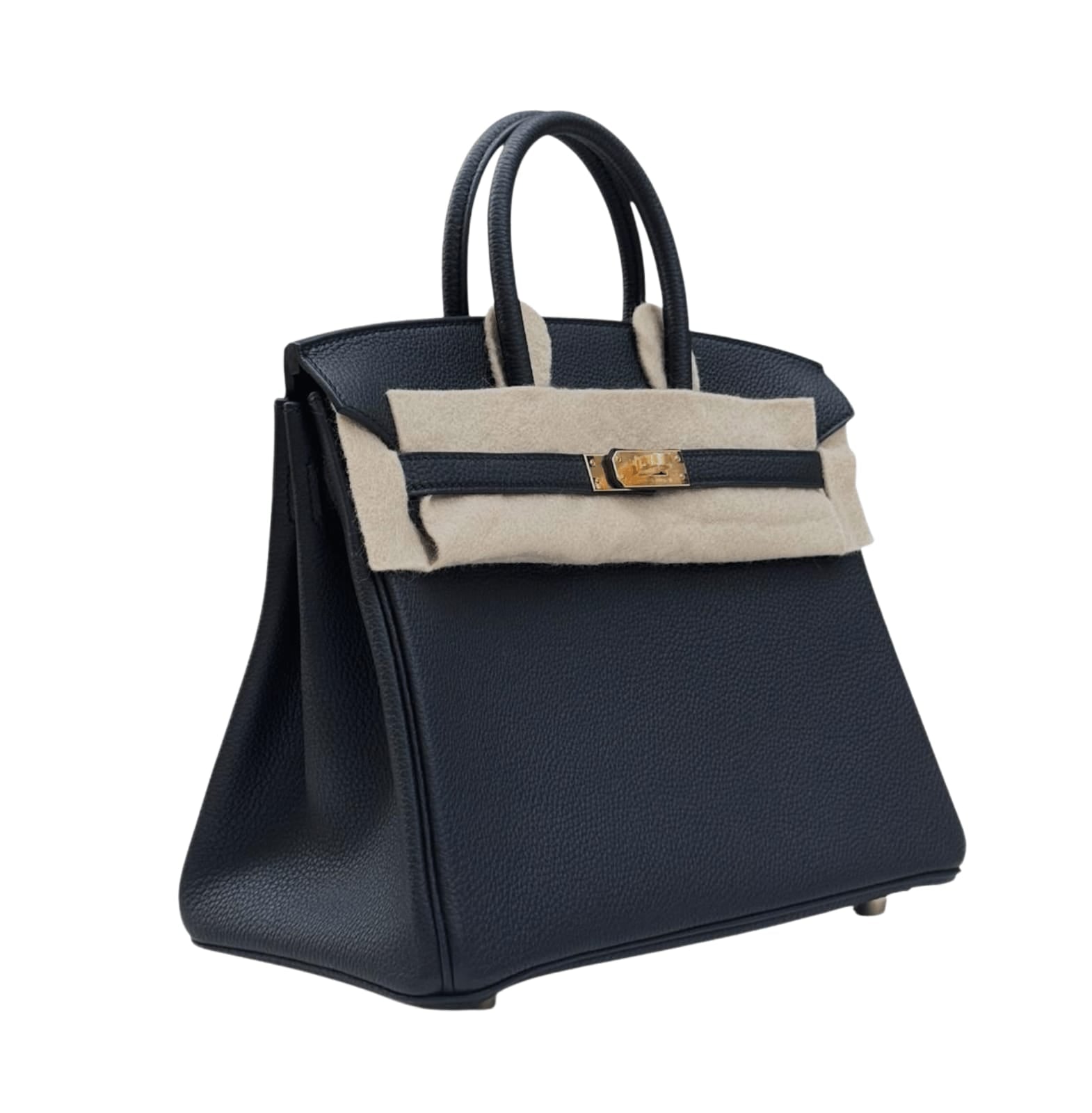 Elegant Structured Carryall 25 Noir Togo Bag - view 3