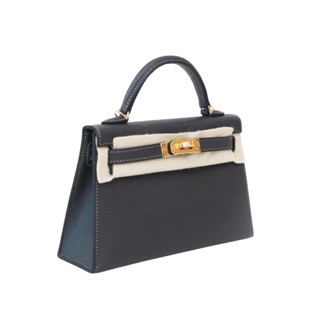 Polished Mini Structured Top-Handle Sellier Dark Grey Epsom Leather Bag - view 2