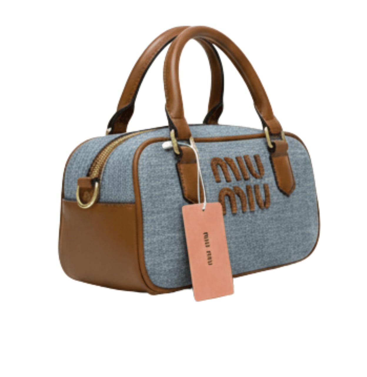 Clean-Finish Miu Miu Top Handle Featuring Large Logo Bag - view 2