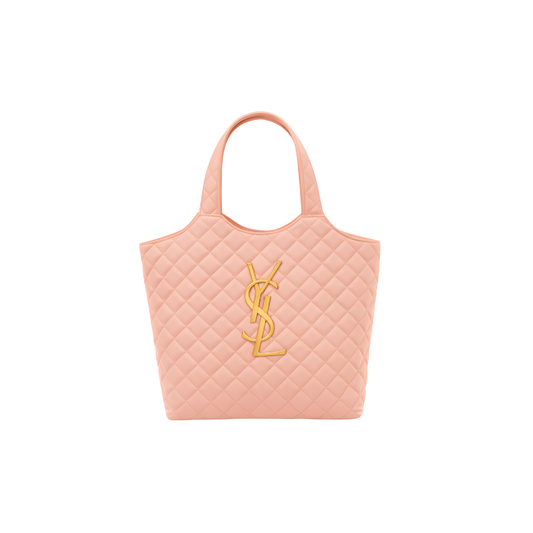 Premium-Look Icare Maxi Quilted Lambskin Tote Pale