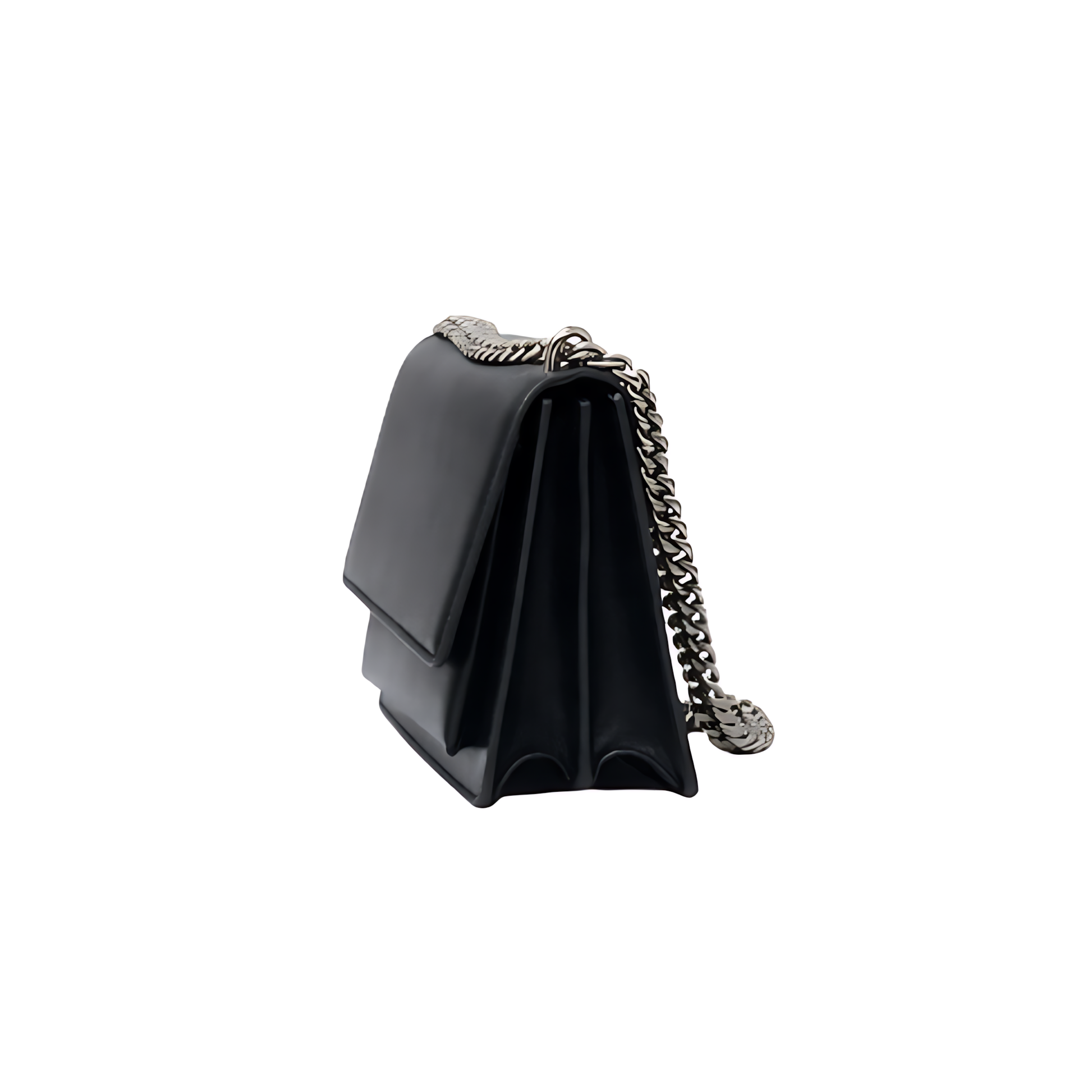Premium-Look Sunset Medium Black Smooth Leather Bag - view 2