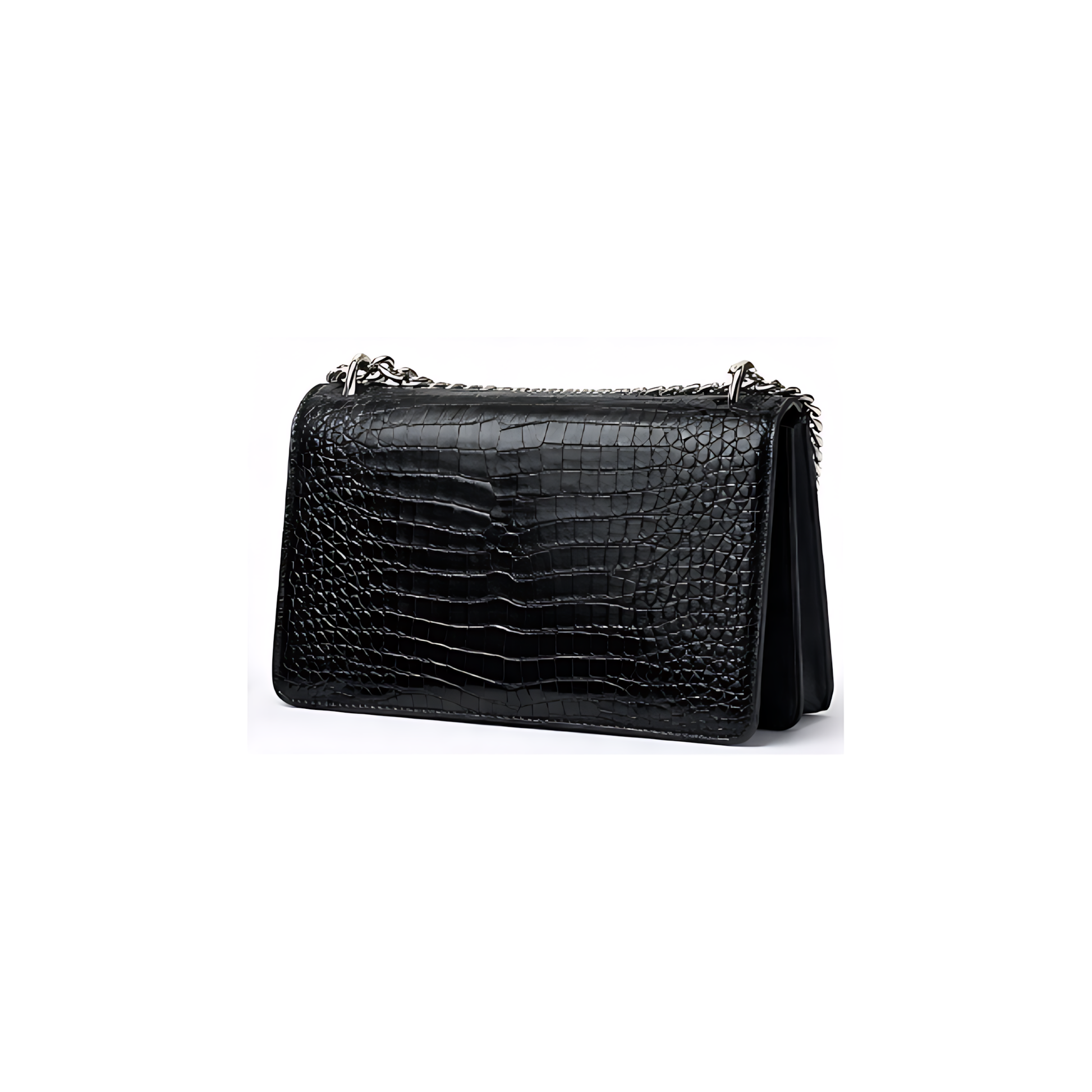 Statement Sunset Medium Black Croc Embossed Bag - view 3