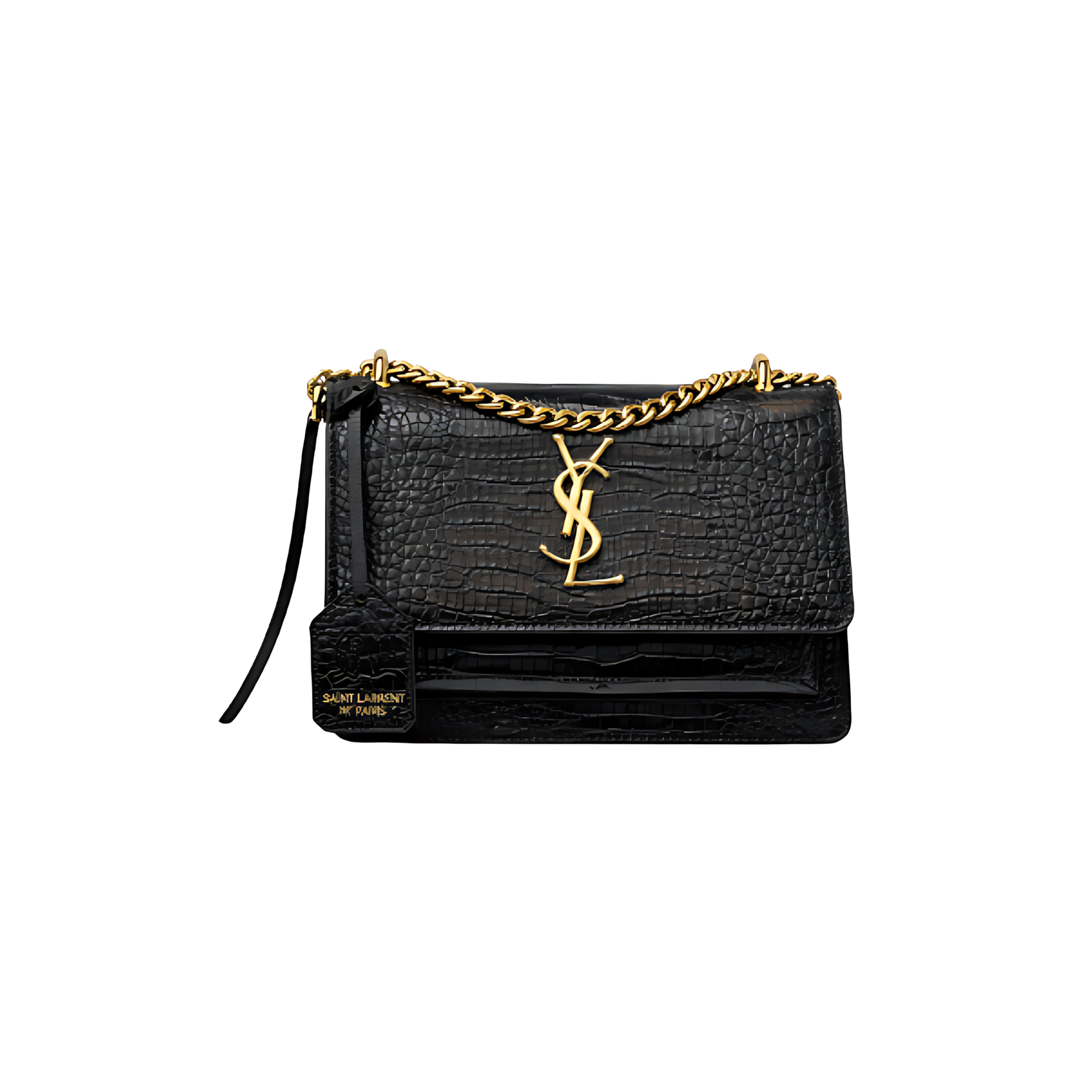 Sophisticated Sunset Medium Croc Embossed Leather Bag