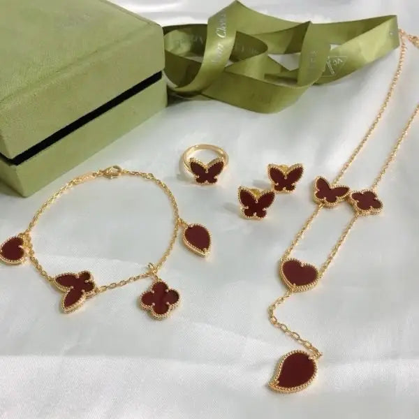 Polished Butterfly Heart Set Gold - view 6