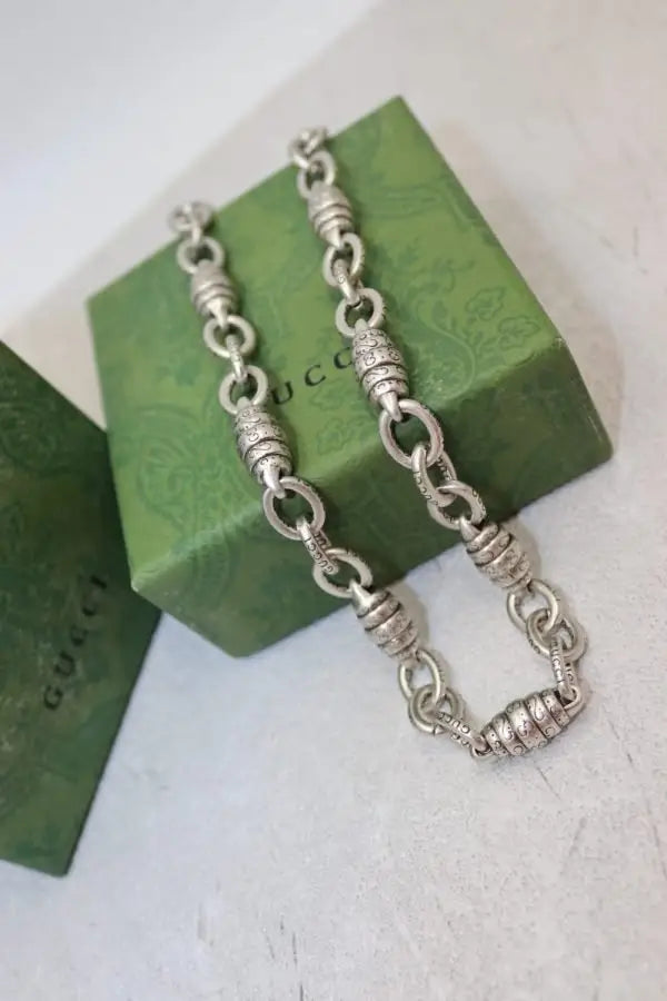 Elevated Chunky Chain Necklace Bracelet Set Si Er - view 7