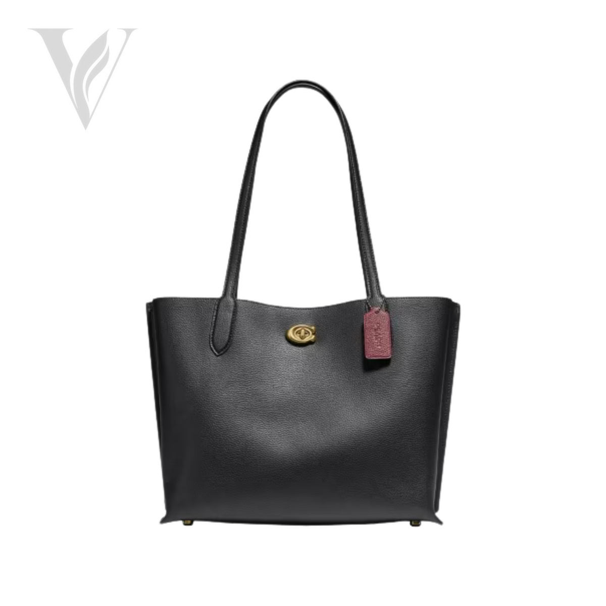 Coach Willow Tote Polished Pebble - Black