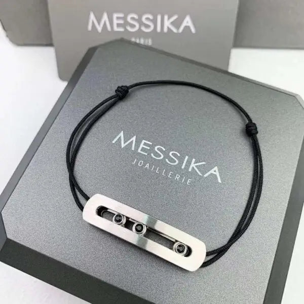 Polished Titanium Cord Bracelet Natural Titanium Diamonds - view 8