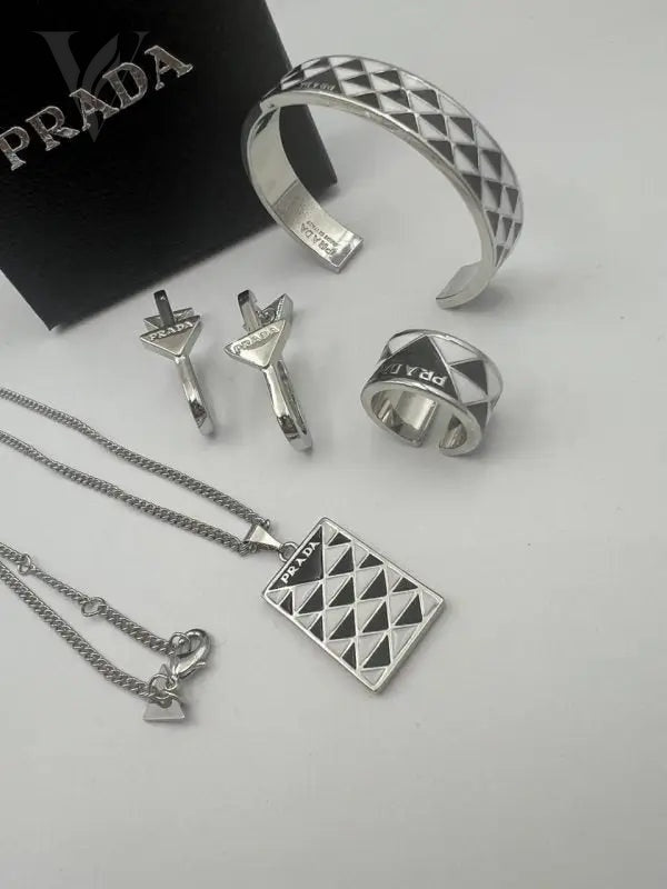 Prada Set Enamel - Silver, Black, White – View 6