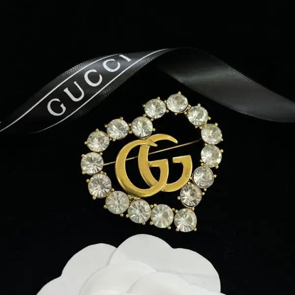 Statement GG Logo Brooch Pink Gold - view 8