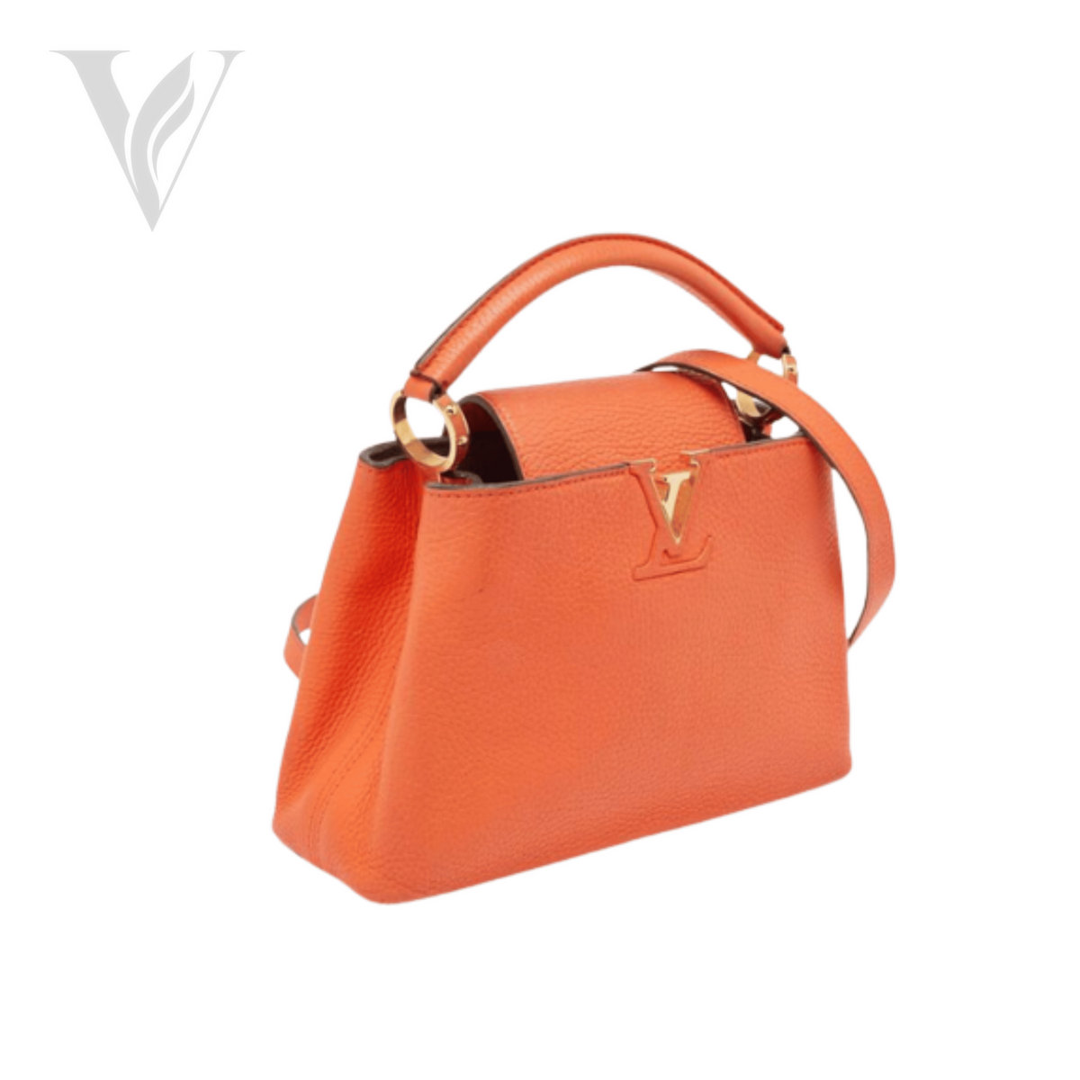 Louis Vuitton Capucines BB Bag - Grained Taurillon Leather, Orange – View 2