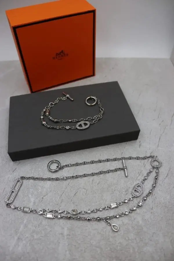 Sophisticated Chaine D Ancre Farandole Multi Strand Set Si Er Crystals - view 11