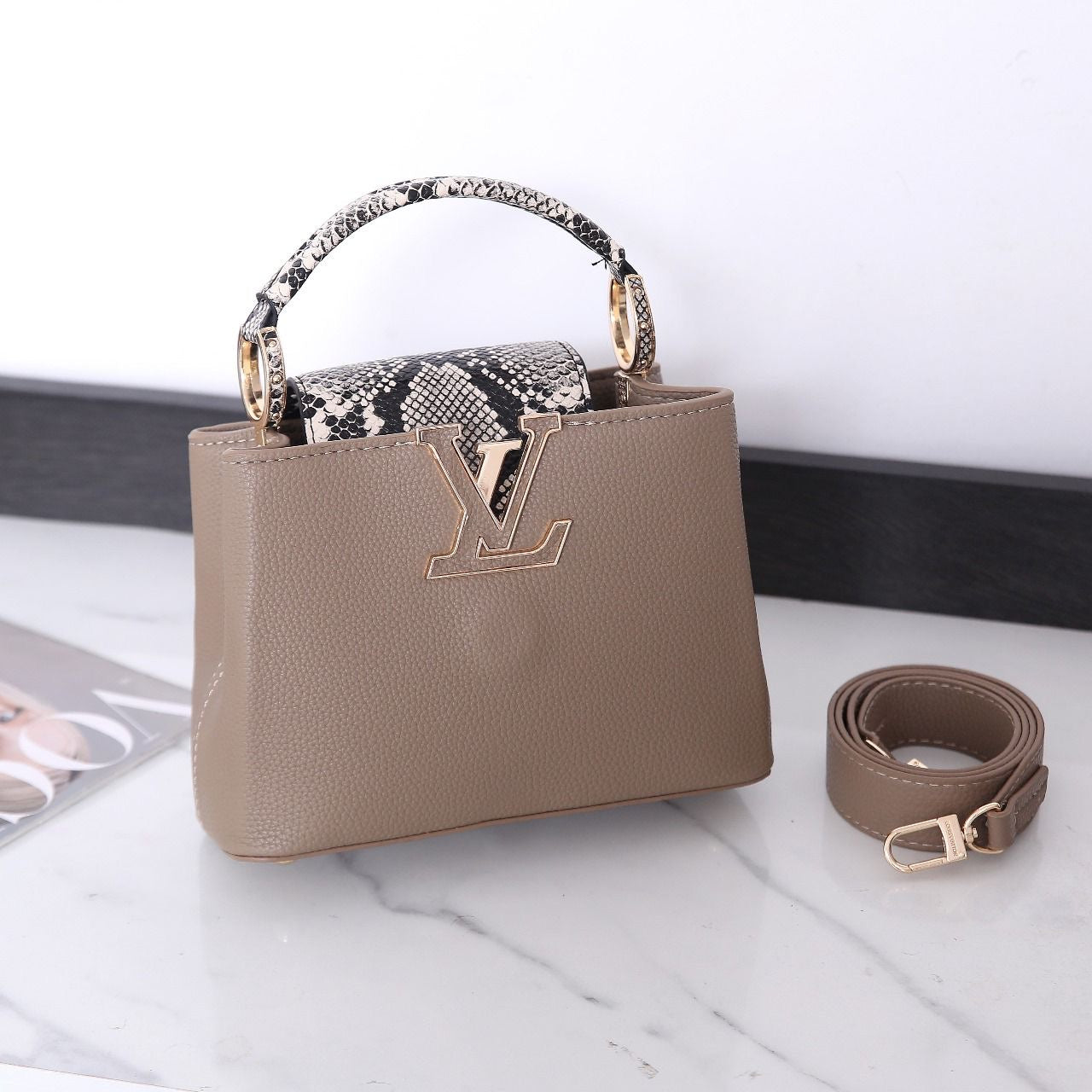 Refined Ć Ucines Steeple Grey Python Bag - view 4