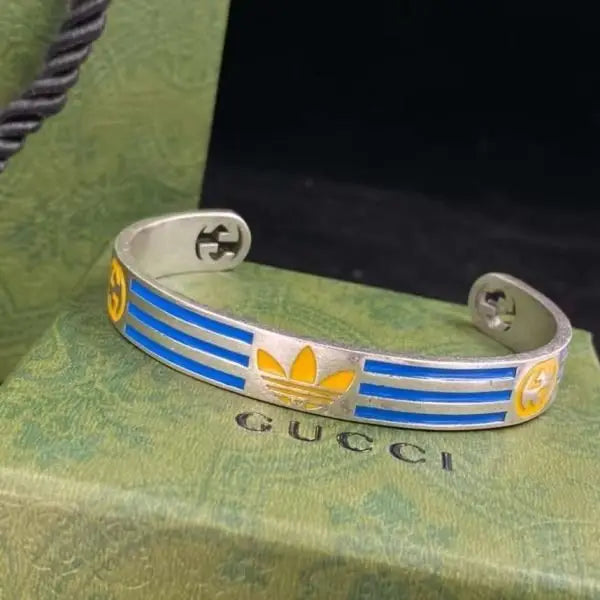 Sharp Adidas Striped Cuff Bracelet Si Er Blue - view 5